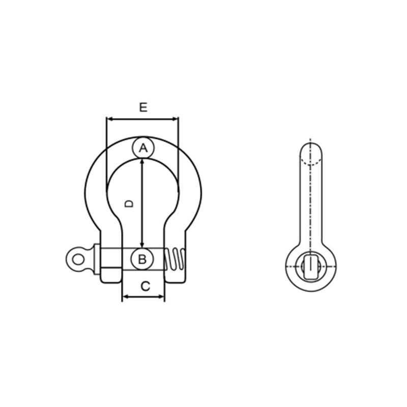 Manille lyre avec goupille ronde